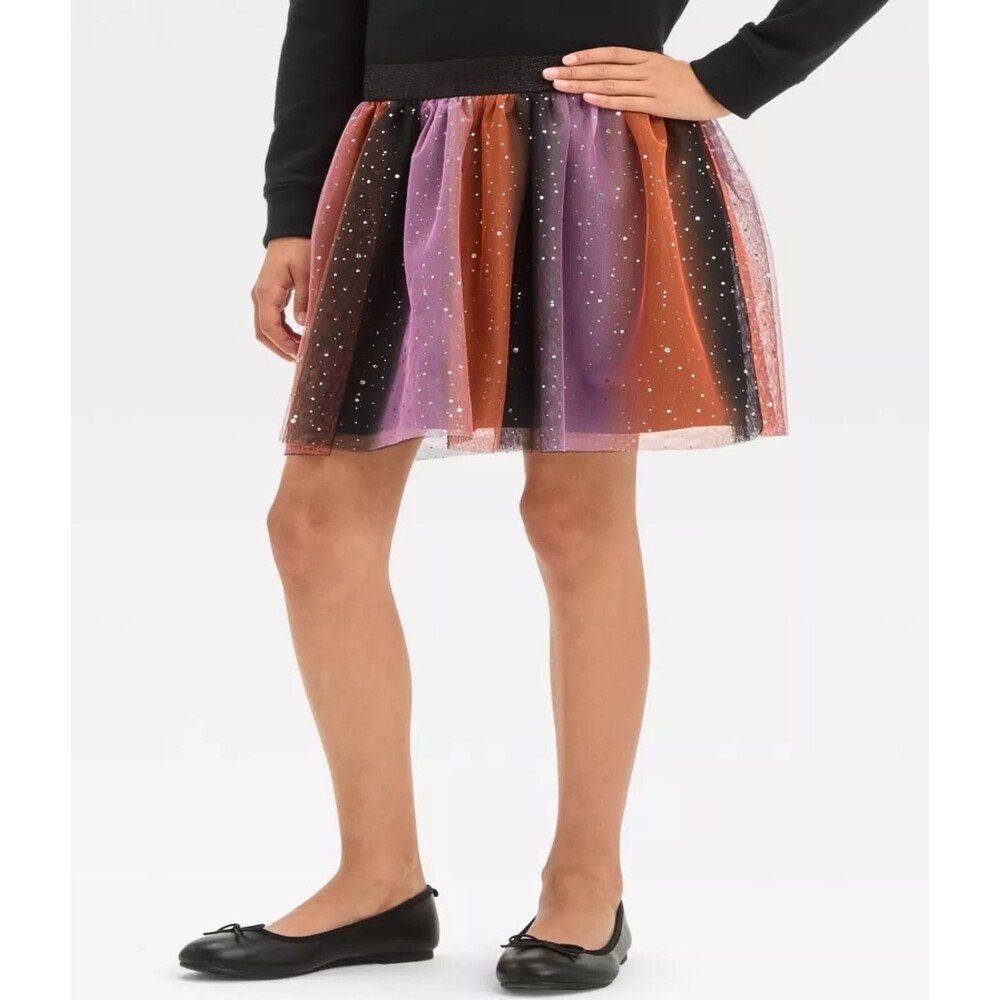 Cat & Jack Ombre Striped Halloween Tutu Skirt  Size XL 14